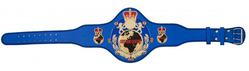 QUEENSBURY PLT LEATHER CUSTOM CHAMPIONSHIP BELT - PLTQUEEN/BLUE/G/CUSTOM - AVAILABLE IN 4 COLOURS QUEENSBURY PLT LEATHER CUSTOM CHAMPIONSHIP BELT - PLTQUEEN/BLUE/G/CUSTOM - AVAILABLE IN 4 COLOURS